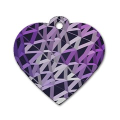 3d Lovely Geo Lines  Iv Dog Tag Heart (one Side) by Uniqued