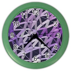 3d Lovely Geo Lines  Iv Color Wall Clock by Uniqued