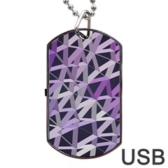 3d Lovely Geo Lines  Iv Dog Tag Usb Flash (two Sides) by Uniqued