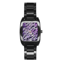 3d Lovely Geo Lines  Iv Stainless Steel Barrel Watch by Uniqued