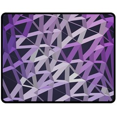 3d Lovely Geo Lines  Iv Double Sided Fleece Blanket (medium)  by Uniqued