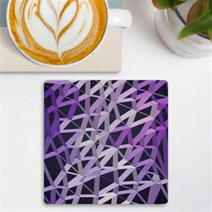 3d Lovely Geo Lines  Iv Uv Print Square Tile Coaster  by Uniqued