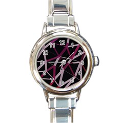 3d Lovely Geo Lines Iii Round Italian Charm Watch by Uniqued