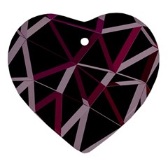 3d Lovely Geo Lines Iii Ornament (heart) by Uniqued