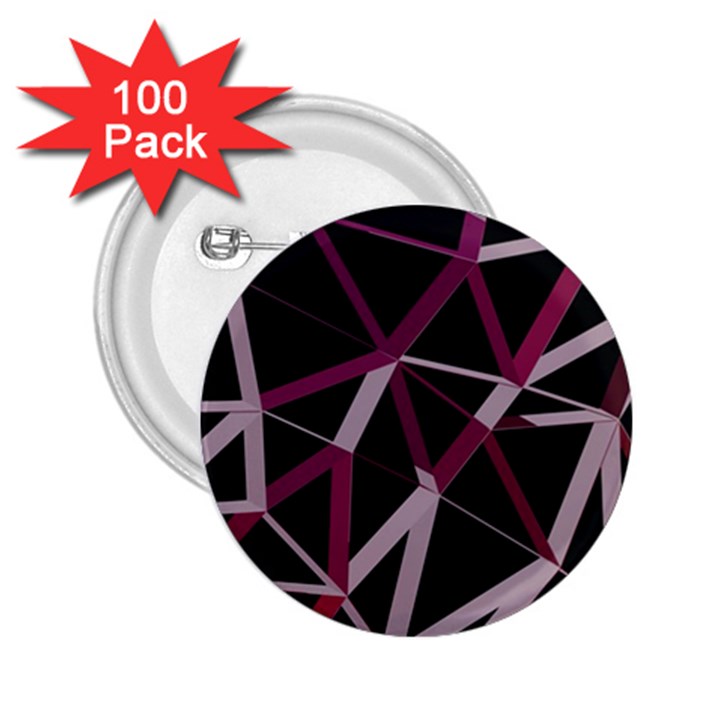 3d Lovely Geo Lines Iii 2.25  Buttons (100 pack) 