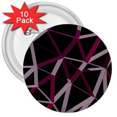 3d Lovely Geo Lines Iii 3  Buttons (10 Pack)  by Uniqued