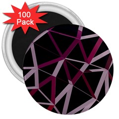 3d Lovely Geo Lines Iii 3  Magnets (100 Pack) by Uniqued