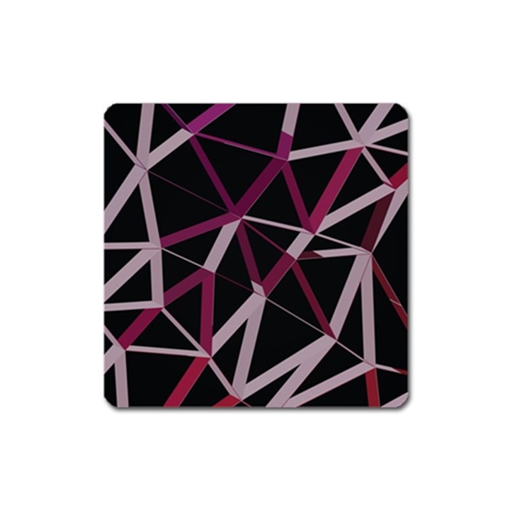 3d Lovely Geo Lines Iii Square Magnet