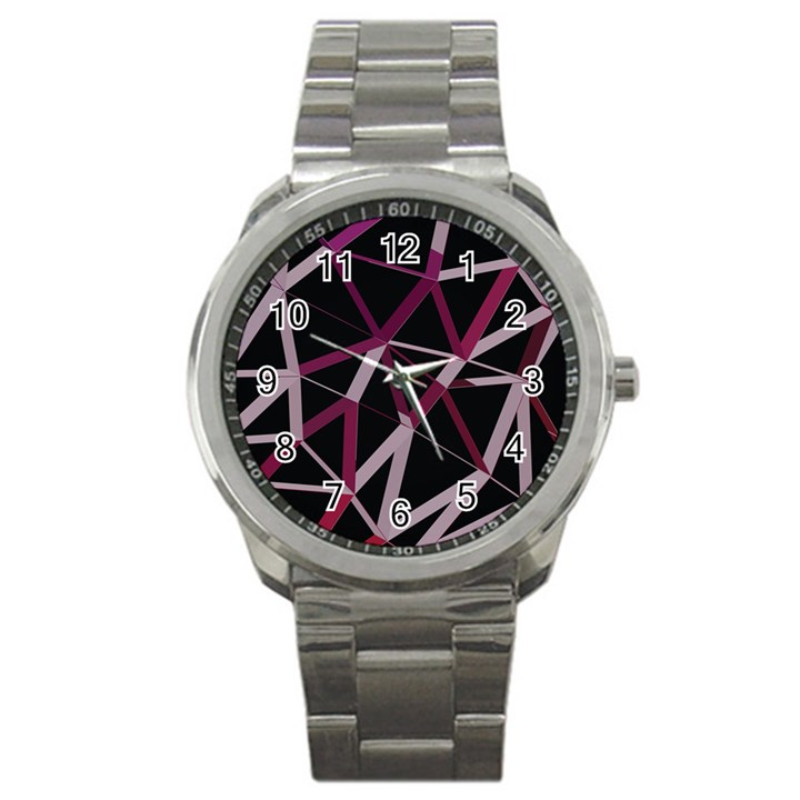 3d Lovely Geo Lines Iii Sport Metal Watch