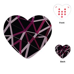 3d Lovely Geo Lines Iii Playing Cards Single Design (heart)