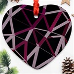 3d Lovely Geo Lines Iii Heart Ornament (Two Sides) Front