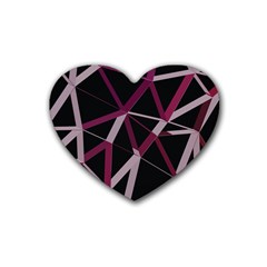 3d Lovely Geo Lines Iii Rubber Coaster (heart) by Uniqued