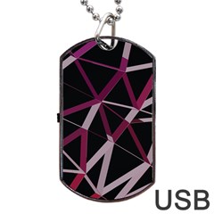 3d Lovely Geo Lines Iii Dog Tag Usb Flash (two Sides) by Uniqued