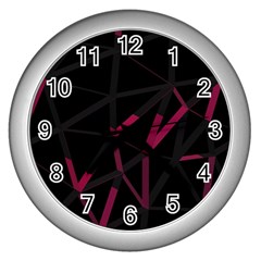 3d Lovely Geo Lines Viii Wall Clock (silver) by Uniqued