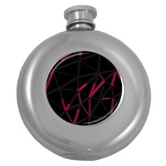 3d Lovely Geo Lines Viii Round Hip Flask (5 Oz) by Uniqued