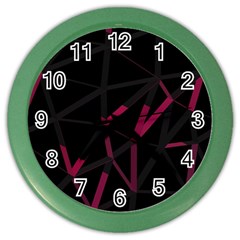 3d Lovely Geo Lines Viii Color Wall Clock