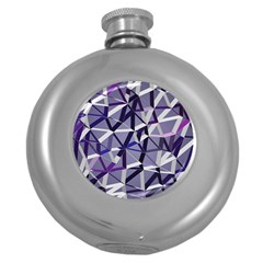 3d Lovely Geo Lines Ix Round Hip Flask (5 Oz) by Uniqued