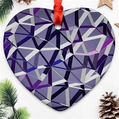 3d Lovely Geo Lines Ix Heart Ornament (two Sides)