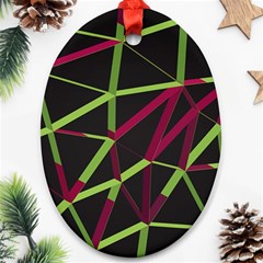 3d Lovely Geo Lines X Ornament (oval)