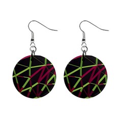 3d Lovely Geo Lines X Mini Button Earrings by Uniqued