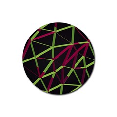 3d Lovely Geo Lines X Rubber Round Coaster (4 Pack) by Uniqued