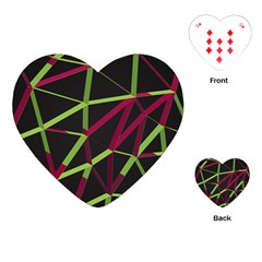 3d Lovely Geo Lines X Playing Cards Single Design (heart)