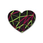 3D Lovely GEO Lines X Rubber Coaster (Heart) Front