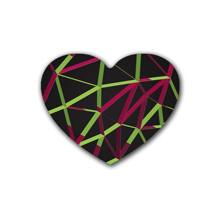 3D Lovely GEO Lines X Rubber Coaster (Heart)