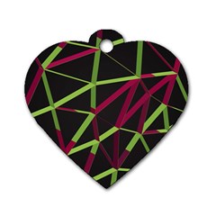 3d Lovely Geo Lines X Dog Tag Heart (one Side) by Uniqued