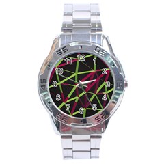 3d Lovely Geo Lines X Stainless Steel Analogue Watch by Uniqued