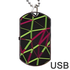 3d Lovely Geo Lines X Dog Tag Usb Flash (two Sides) by Uniqued