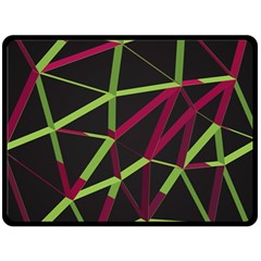 3d Lovely Geo Lines X Double Sided Fleece Blanket (large)  by Uniqued