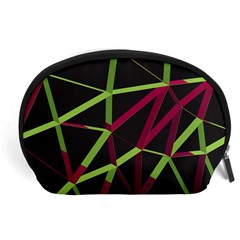 3d Lovely Geo Lines X Accessory Pouch (large) by Uniqued