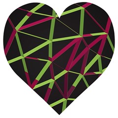 3d Lovely Geo Lines X Wooden Puzzle Heart by Uniqued