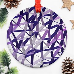 3d Lovely Geo Lines X Ornament (round) by Uniqued