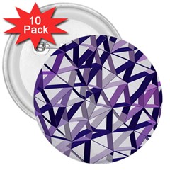 3d Lovely Geo Lines X 3  Buttons (10 Pack)  by Uniqued