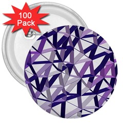 3d Lovely Geo Lines X 3  Buttons (100 Pack)  by Uniqued