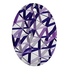 3d Lovely Geo Lines X Oval Ornament (two Sides) by Uniqued