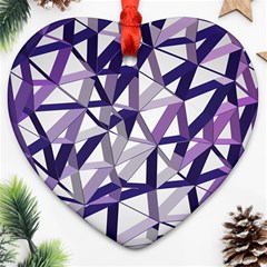 3d Lovely Geo Lines X Heart Ornament (two Sides)