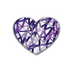 3d Lovely Geo Lines X Rubber Coaster (heart) by Uniqued