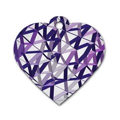 3d Lovely Geo Lines X Dog Tag Heart (one Side) by Uniqued