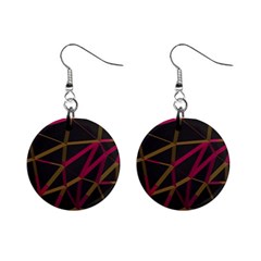 3d Lovely Geo Lines Xi Mini Button Earrings by Uniqued