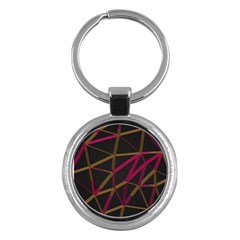 3d Lovely Geo Lines Xi Key Chain (round) by Uniqued