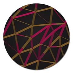 3d Lovely Geo Lines Xi Magnet 5  (round) by Uniqued