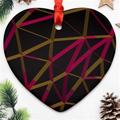 3d Lovely Geo Lines Xi Heart Ornament (two Sides)