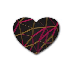 3d Lovely Geo Lines Xi Rubber Heart Coaster (4 Pack) by Uniqued