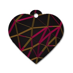 3d Lovely Geo Lines Xi Dog Tag Heart (one Side) by Uniqued