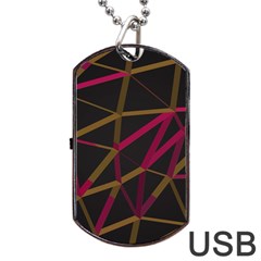 3d Lovely Geo Lines Xi Dog Tag Usb Flash (one Side) by Uniqued