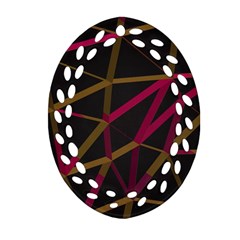 3d Lovely Geo Lines Xi Ornament (oval Filigree) by Uniqued