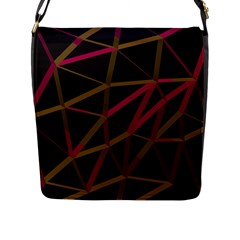 3d Lovely Geo Lines Xi Flap Closure Messenger Bag (l) by Uniqued